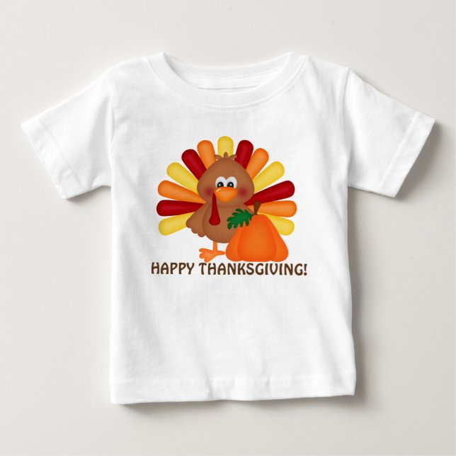 Thanksgivingkalkon och pumpabebist-skjorta tröja (Framsida)