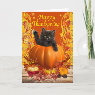 Thanksgivingkattunge Helgkort