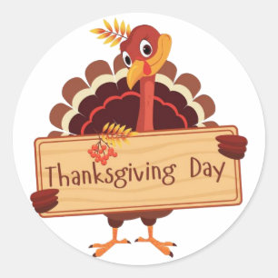 Thanksgivingklistermärke Runt Klistermärke