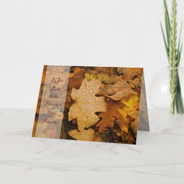 Thanksgivingkort för bladguld (2) helgkort (Framsida)