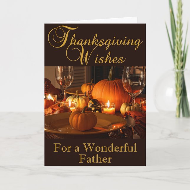 Thanksgivingkort för far helgkort (Framsida)