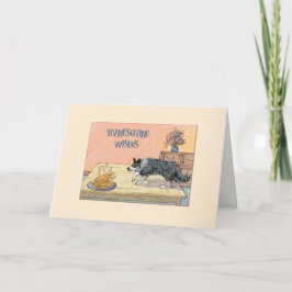 Thanksgivingkort, gränscolliehund med kalkonen helgkort