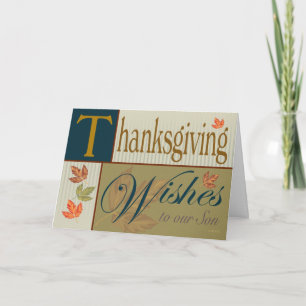 Thanksgivingkort med nedgånglövverk för Son Helgkort