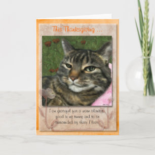 Thanksgivingmeddelande från din cat. helgkort