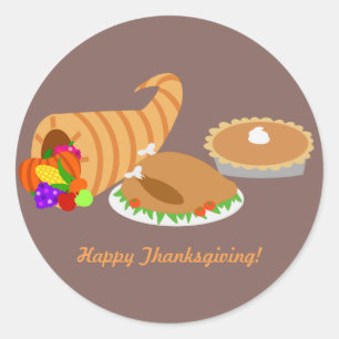 Thanksgivingmiddag Runt Klistermärke