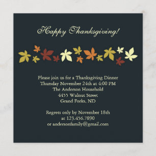 Thanksgivingmiddaginbjudan Inbjudningar