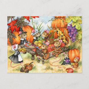 Thanksgivingmöss - gulliga vykort