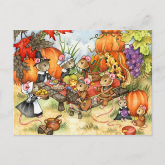 Thanksgivingmöss - gulliga vykort