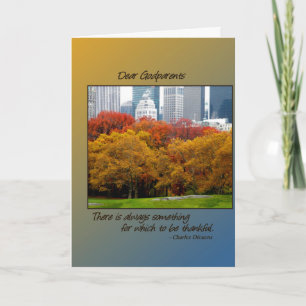 Thanksgivingnedgång i Central Park för Godparents Helgkort