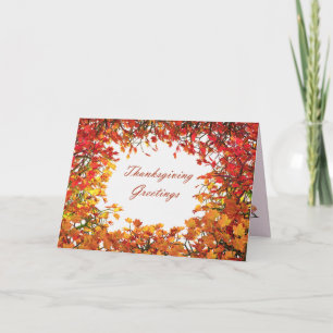 Thanksgivingnedgångträd cirklar helgkort