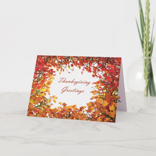 Thanksgivingnedgångträd cirklar helgkort (Framsida)
