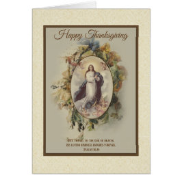Thanksgivingreligiösa välsignade jungfruliga Mary Hälsningskort