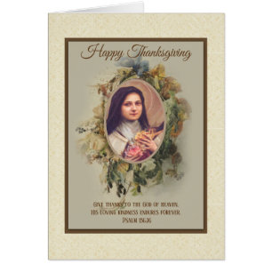 ThanksgivingreligiösaSt. Therese av barnet Jesus Hälsningskort