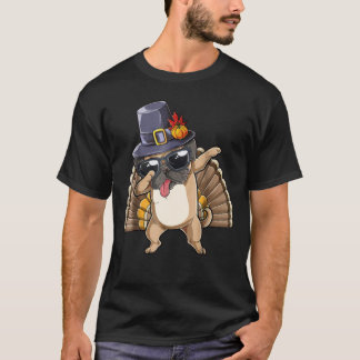 Thanksgivingskjortor som baddar mops Turkiet T Shirt