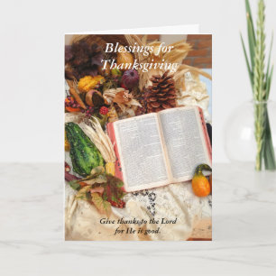 Thanksgivingskörd och bibel helgkort