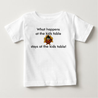 Thanksgivingspädbarn vad händer på ungebord tee shirt