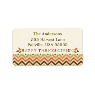 Thanksgivingsparreadressetiketter Adressetikett