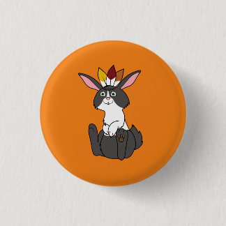 Thanksgivingsvart & vitkanin med huvudbonad knapp