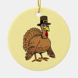 Thanksgivingtecknaden Turkiet vallfärdar Julgransprydnad Keramik