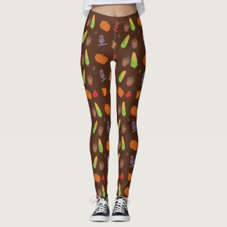 Thanksgivingtryckdamasker Leggings
