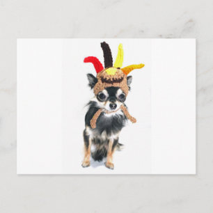 ThanksgivingTurkiet Chihuahua Helg Vykort