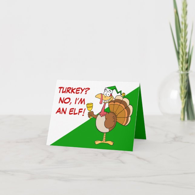 ThanksgivingTurkiet rolig förklädnad för jul Helgkort (Framsida)