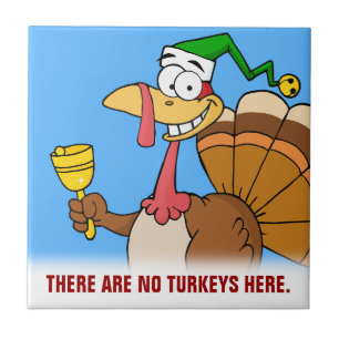 ThanksgivingTurkiet rolig förklädnad för jul Kakelplatta