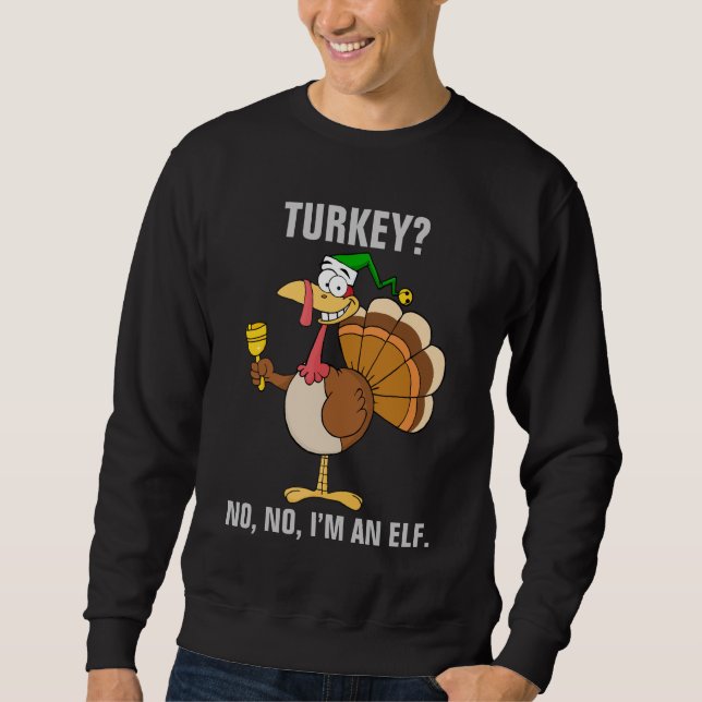ThanksgivingTurkiet rolig förklädnad för jul Lång Ärmad Tröja (Framsida)