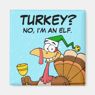 ThanksgivingTurkiet rolig förklädnad för jul Magnet
