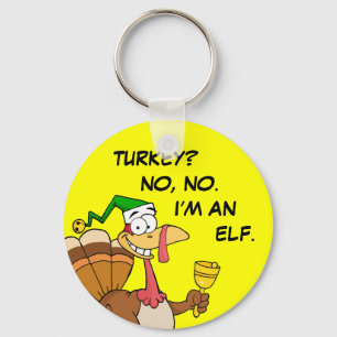 ThanksgivingTurkiet rolig förklädnad för jul Nyckelring