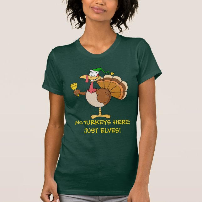 ThanksgivingTurkiet rolig förklädnad för jul Tee Shirt (Framsida)