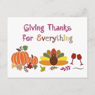 Thanksgivingvykort Helg Vykort