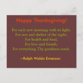 Thanksgivingvykort Helg Vykort