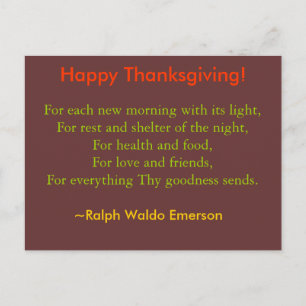 Thanksgivingvykort Helg Vykort
