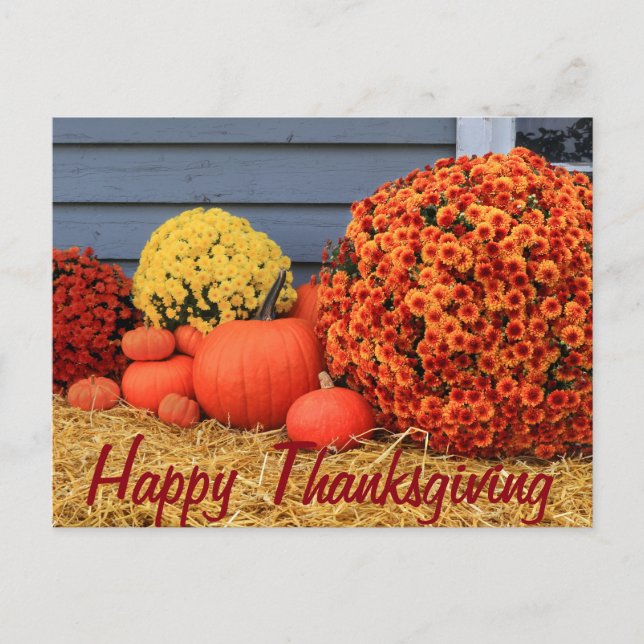 Thanksgivingvykort (med text) helg vykort (Framsida)