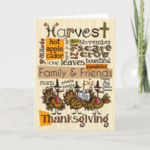 Thanksgivingwordcloud Helgkort