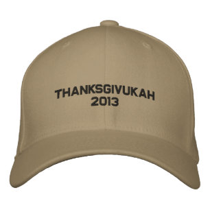 THANKSGIVUKAH 2013 JEWISH HELGDAG HAT BRODERAD KEPS