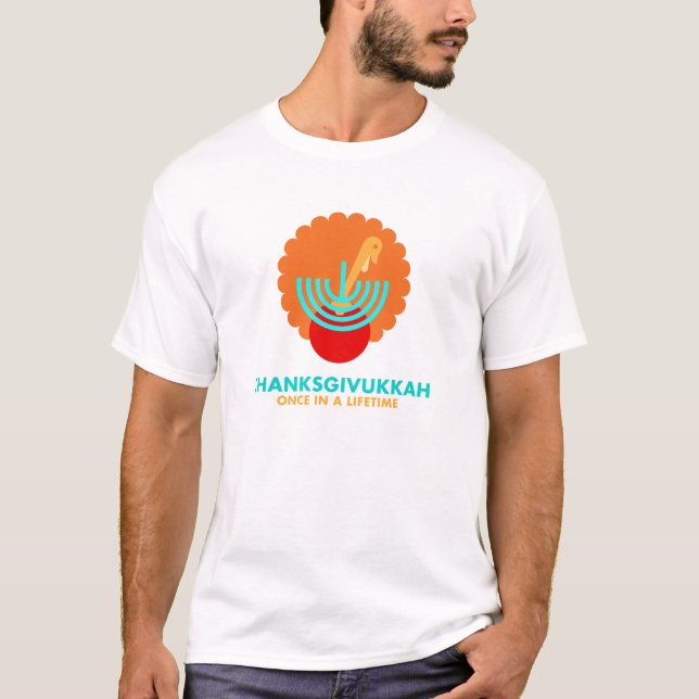 thanksgivukkah en i livstid t-shirt (Framsida)