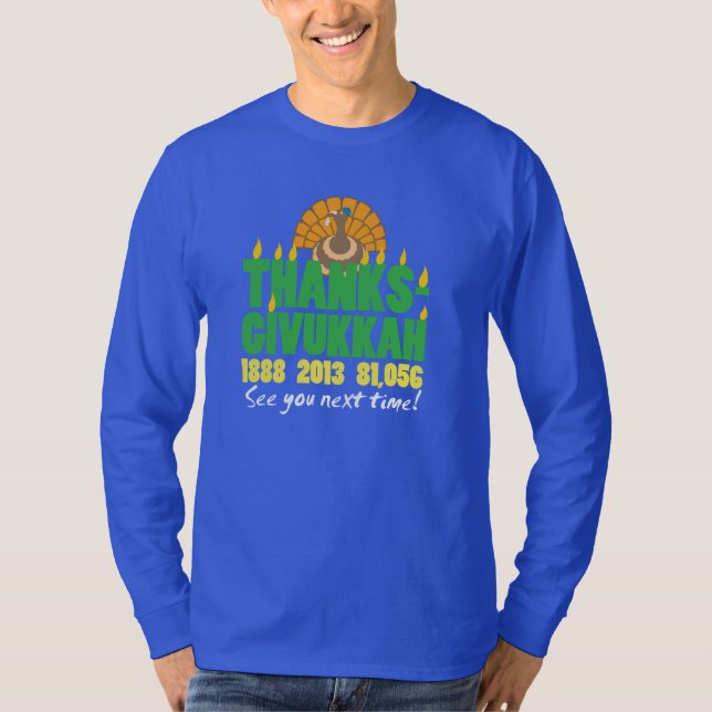 Thanksgivukkah långärmadskjorta t-shirt (Framsida)