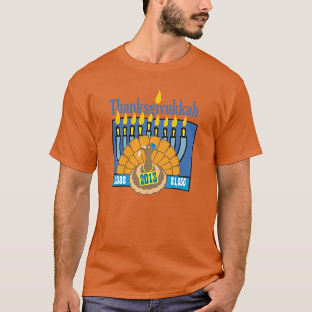 Thanksgivukkah långärmadskjorta tee (Framsida)