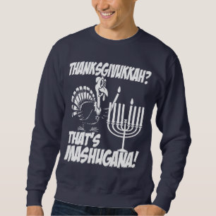 Thanksgivukkah Mashugana monokromtröja Sweatshirt