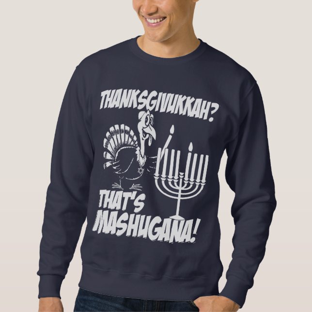 Thanksgivukkah Mashugana monokromtröja Sweatshirt (Framsida)