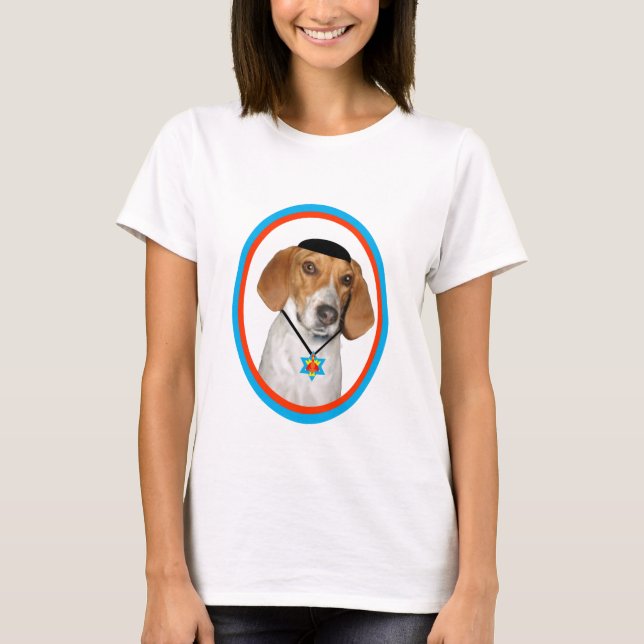 Thanksgivukkah rolig hundhund med Yamaka T-shirt (Framsida)