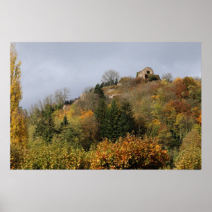 Thann in Autumn, Alsace, Frankrike Poster