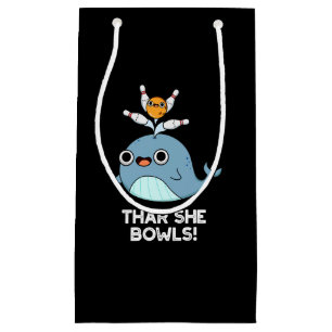 Thar her Bowls Funny Whale Bowling Pun Mörk BG