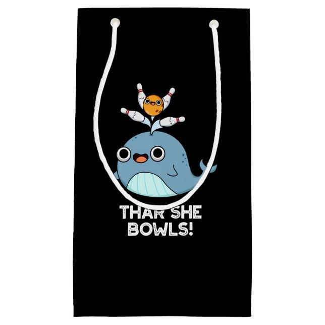 Thar her Bowls Funny Whale Bowling Pun Mörk BG (Framsidan)
