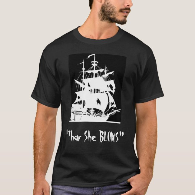 "Thar som hon BLÅSER ", Tee Shirt (Framsida)