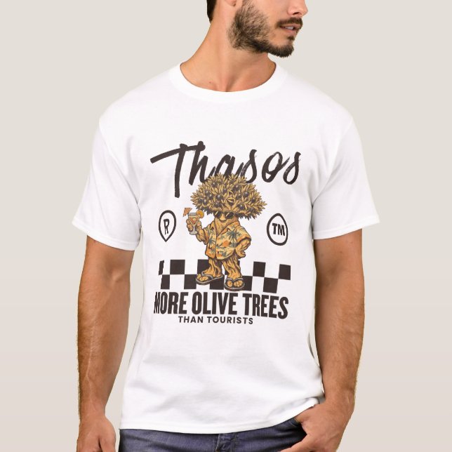 Thasos olivträd (Grekland) T Shirt (Framsida)