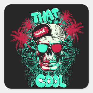 That Ain't Cool Strand Skalle Kille Fyrkantigt Klistermärke