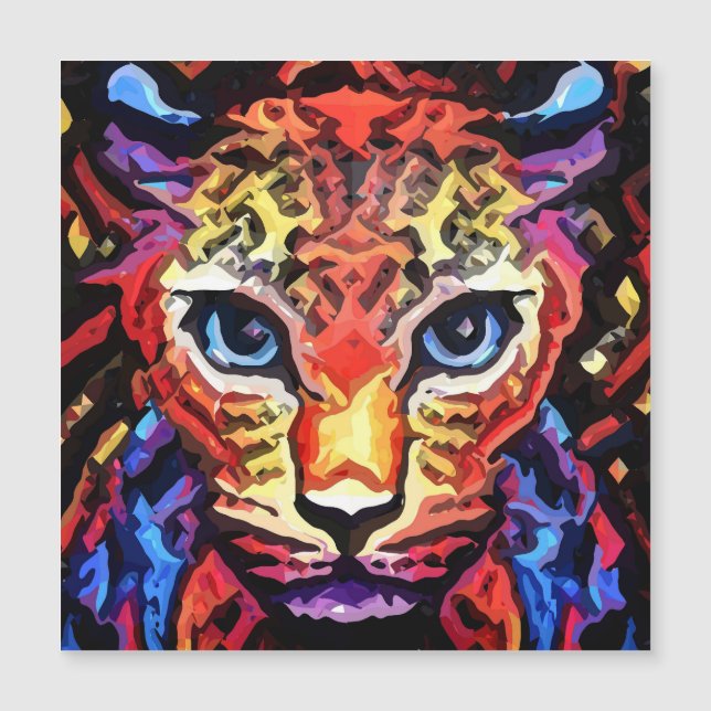 That Colorful Leopard Look Magnetic Card (Framsida)